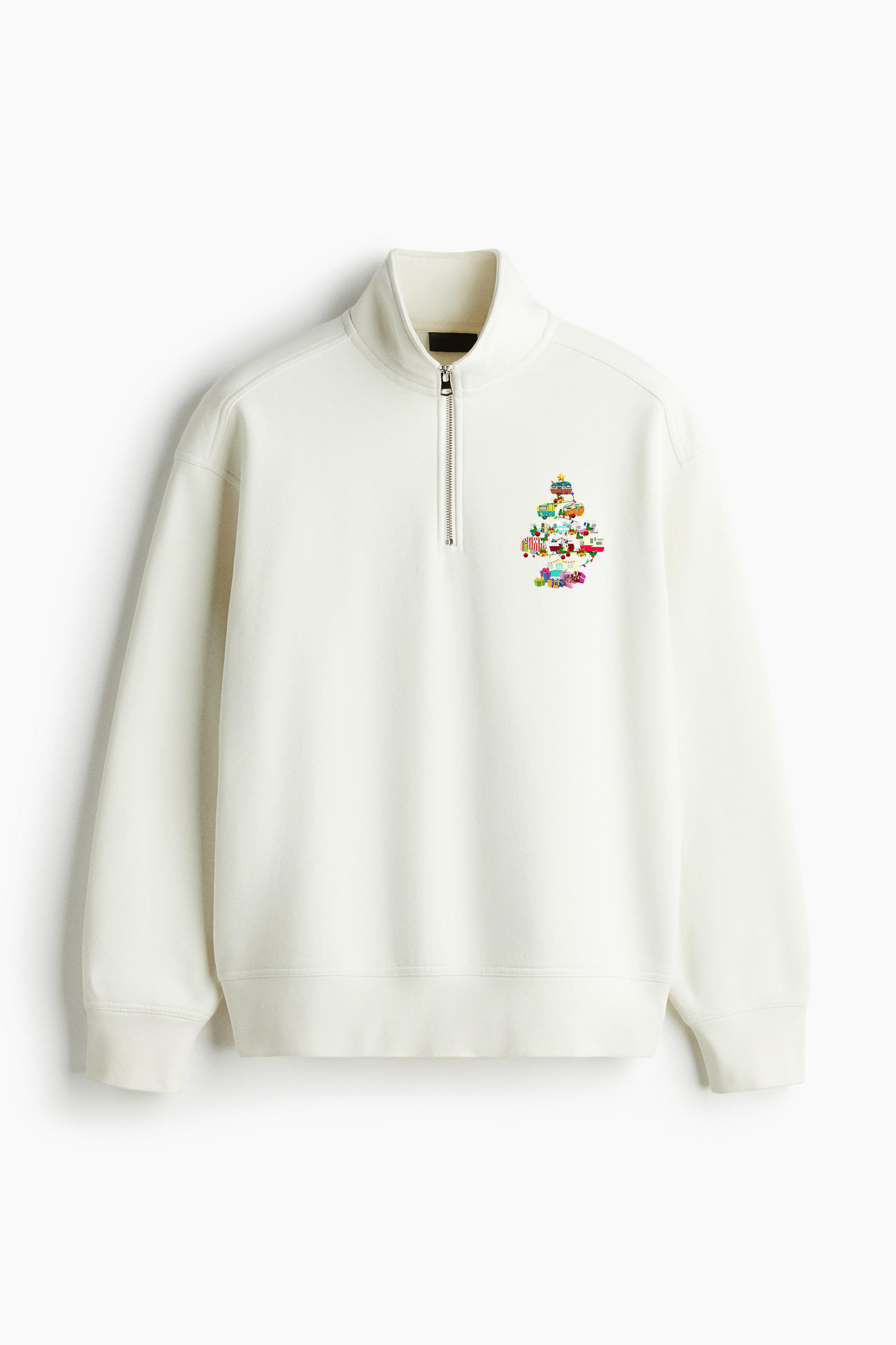 Camper Christmas Tree Loose-Fit Sweatshirt Collar Jacket
