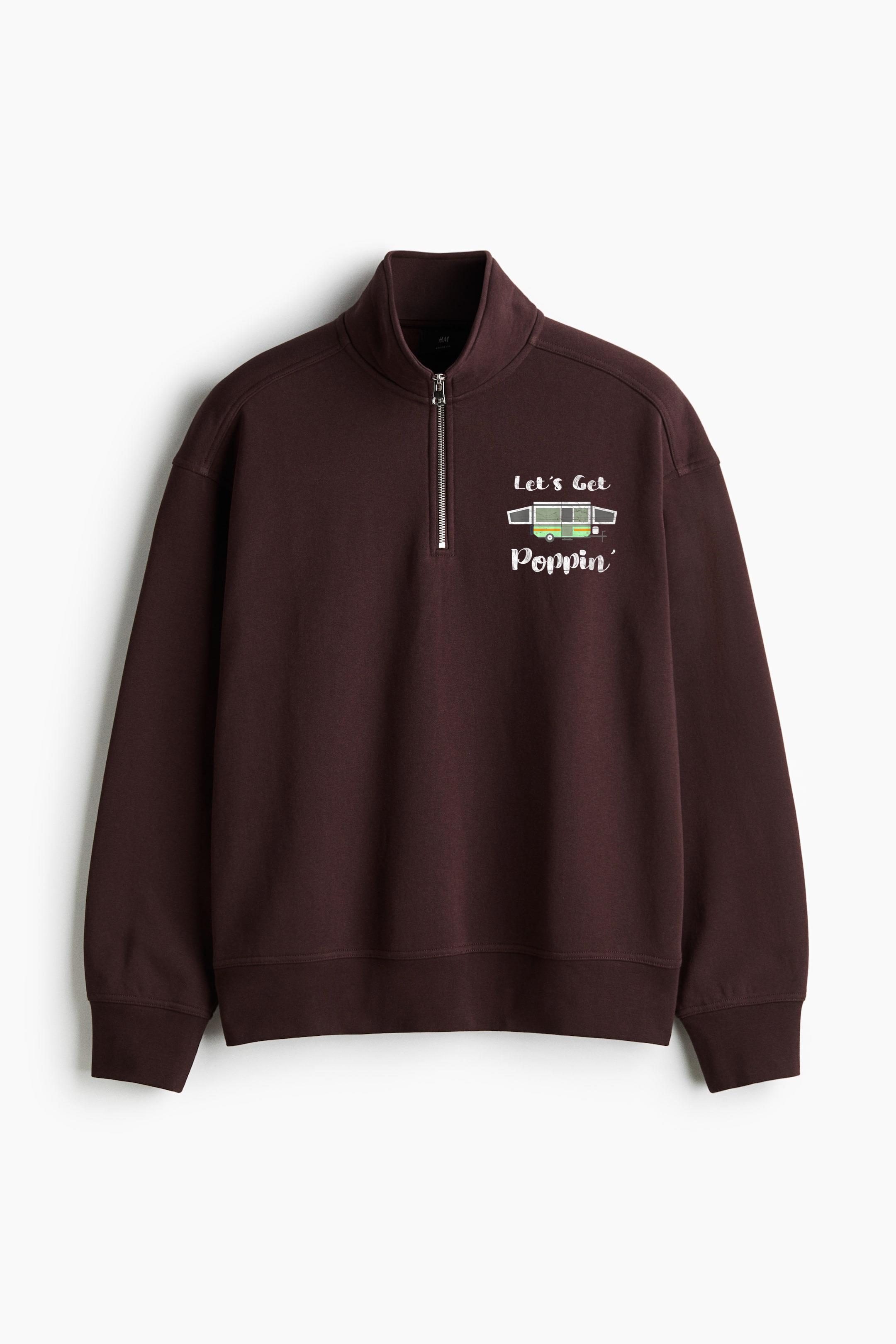 Camping Tent Trailer RV Poppin Loose-Fit Sweatshirt Collar Jacket - Image 2