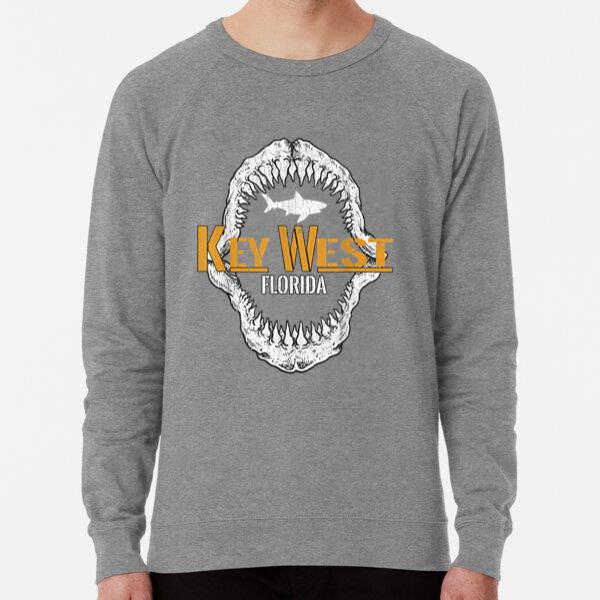 Distressed Key West Florida Shark Fishing Loose Fit Sweatshirt