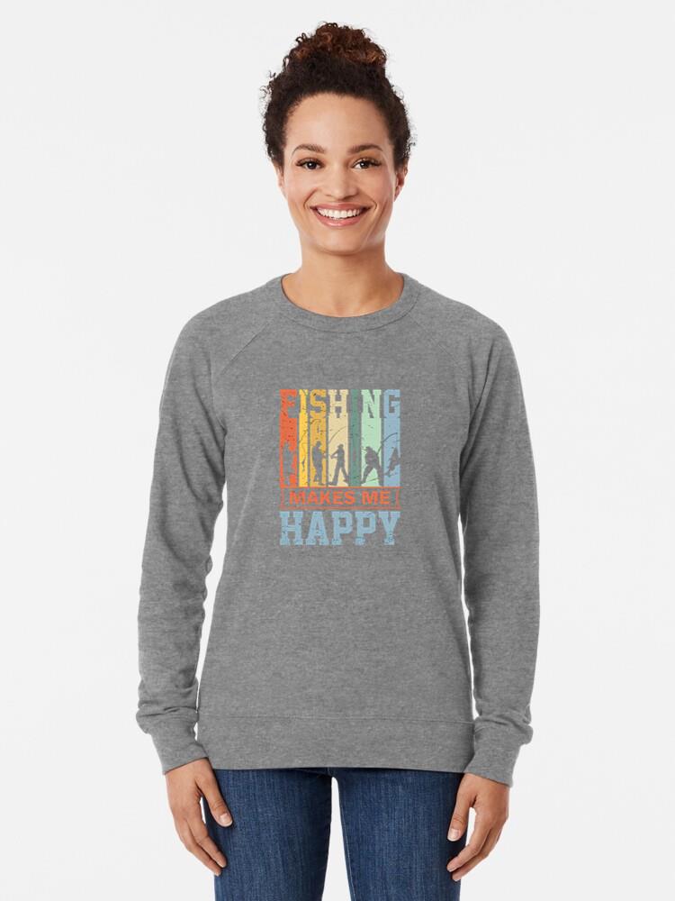 Dog Excited Minimal Fishing Loose Fit Sweatshirt - Image 3
