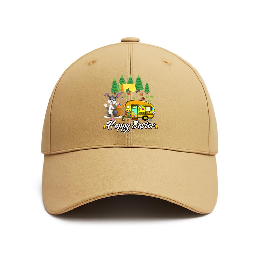 Easter Camping Bunny Eggs Happy Easter Day Baseball Cap