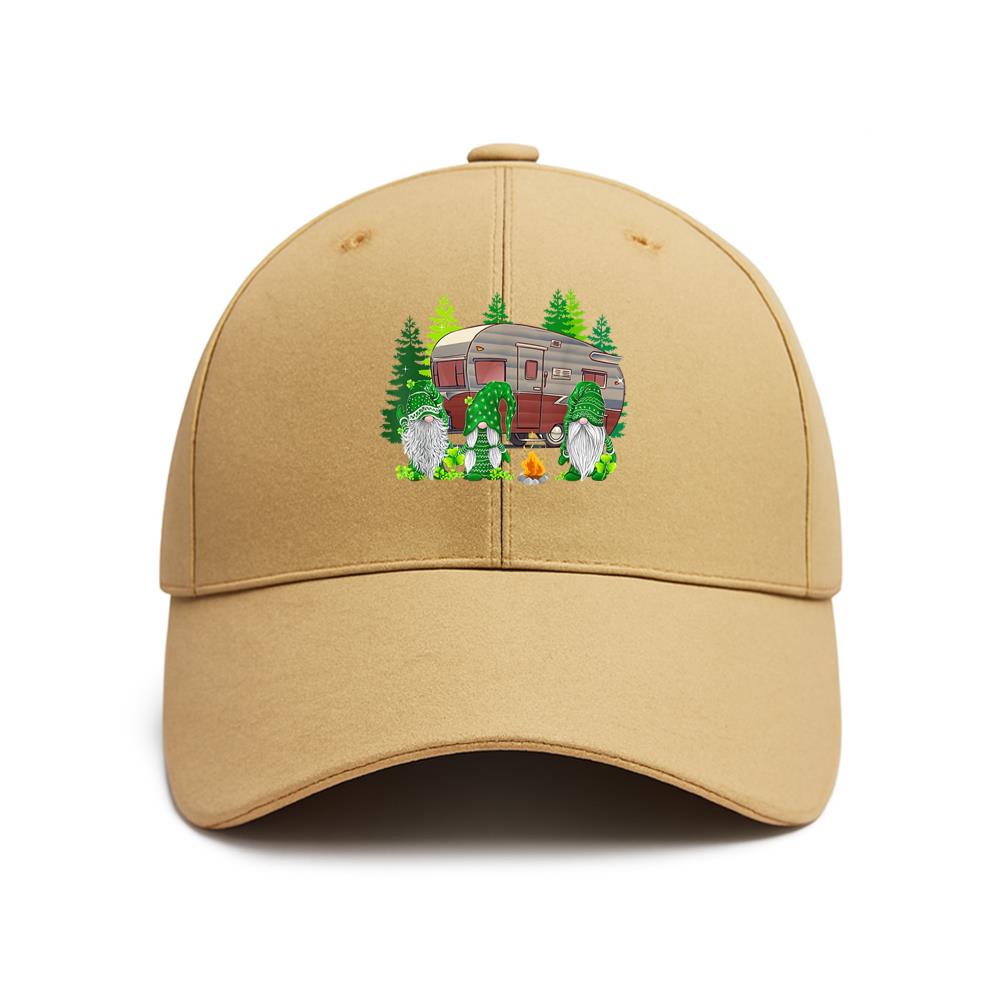 Gnomes Camper Shamrock St Patrick s Day Irish Baseball Cap