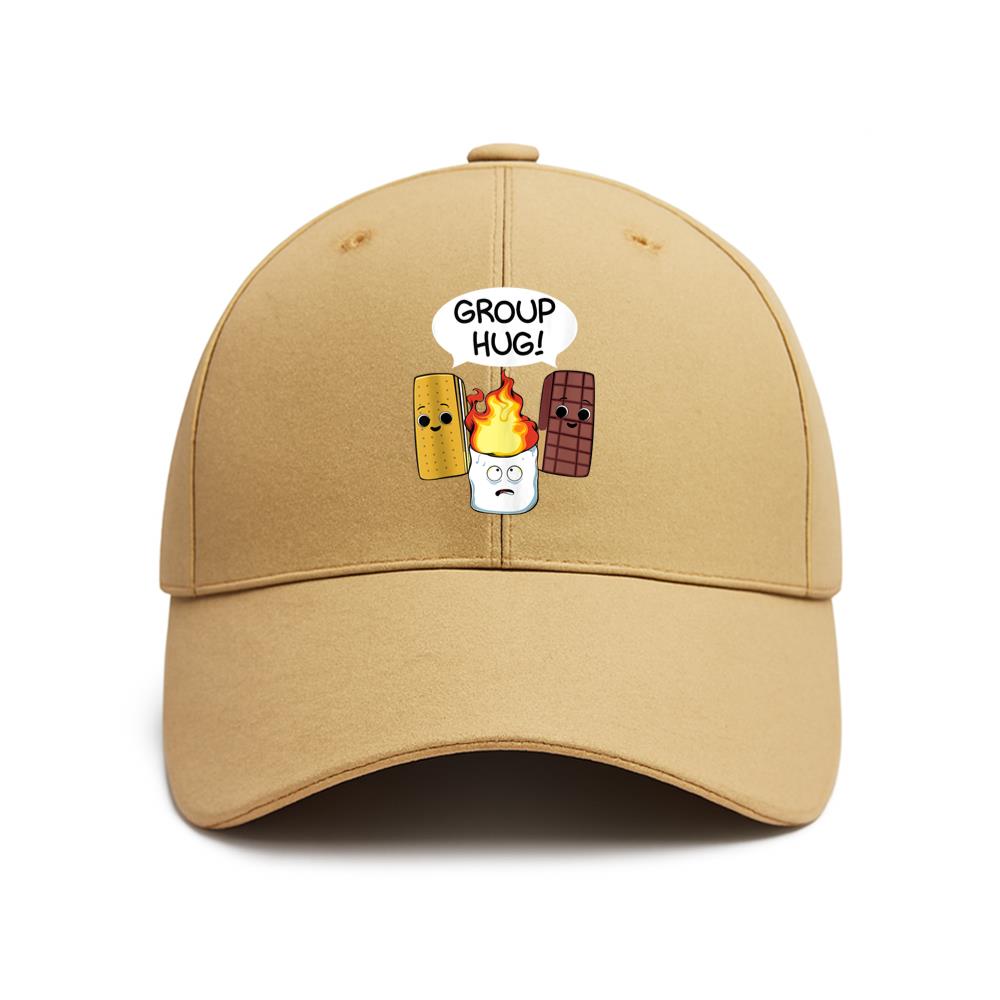 Group Hug Marshmallow Cracker Smore Camping Baseball Cap