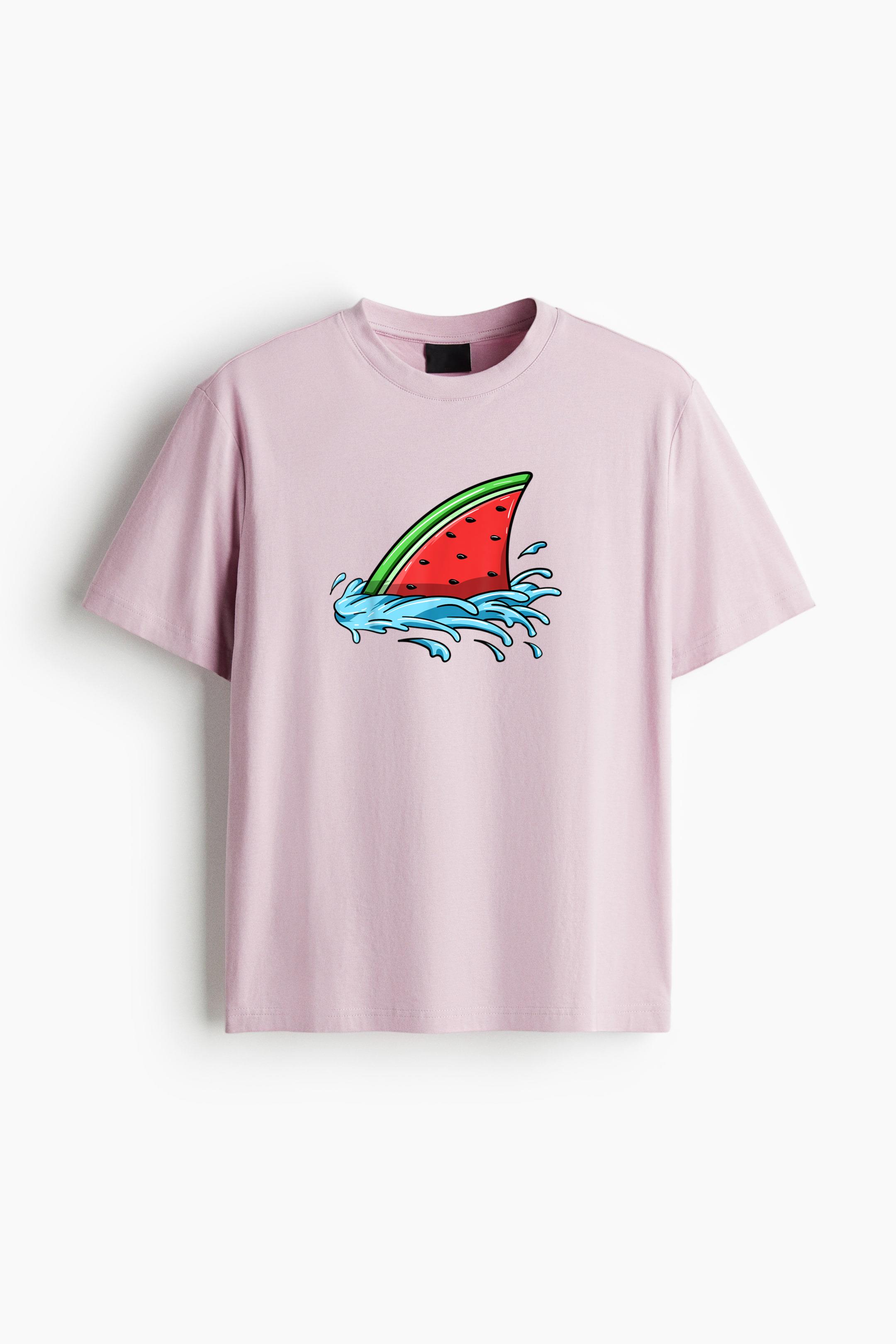 Shark Watermelon Fish Fin Summer Classic Regular Fit T-Shirt