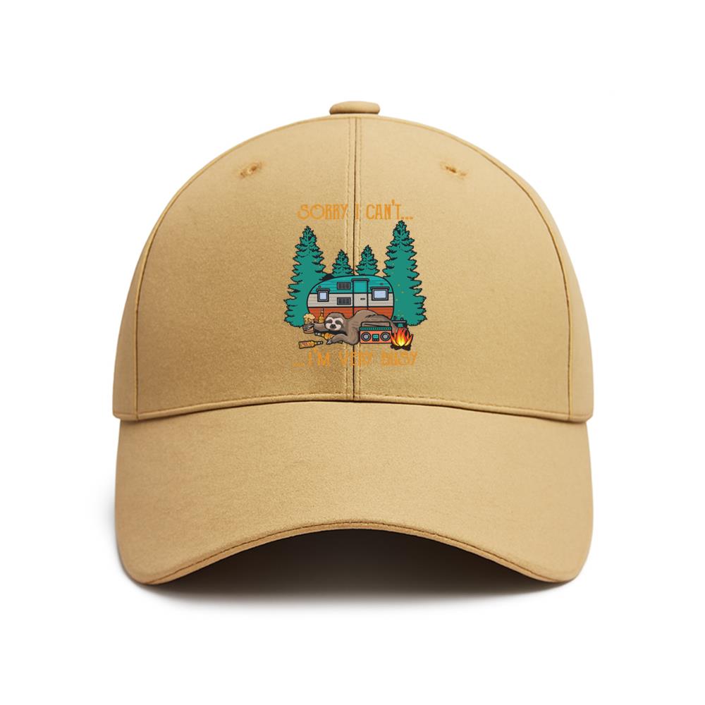 Sorry I Can t I m Very Busy Sloth Camping Baseball Cap