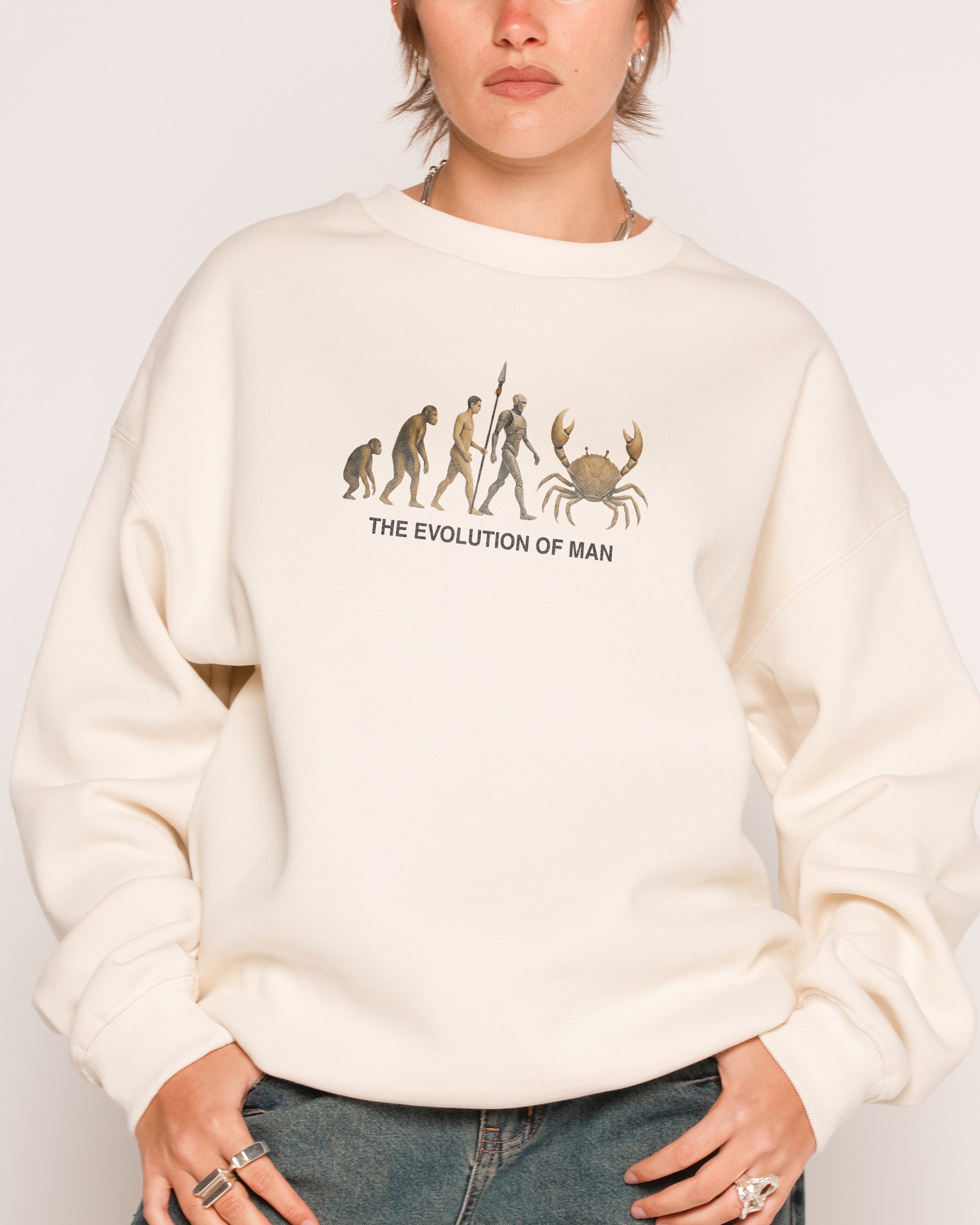 Evolution of Man Unisex Graphic Sweatshirt - Premium 340gsm Cotton-Poly Blend