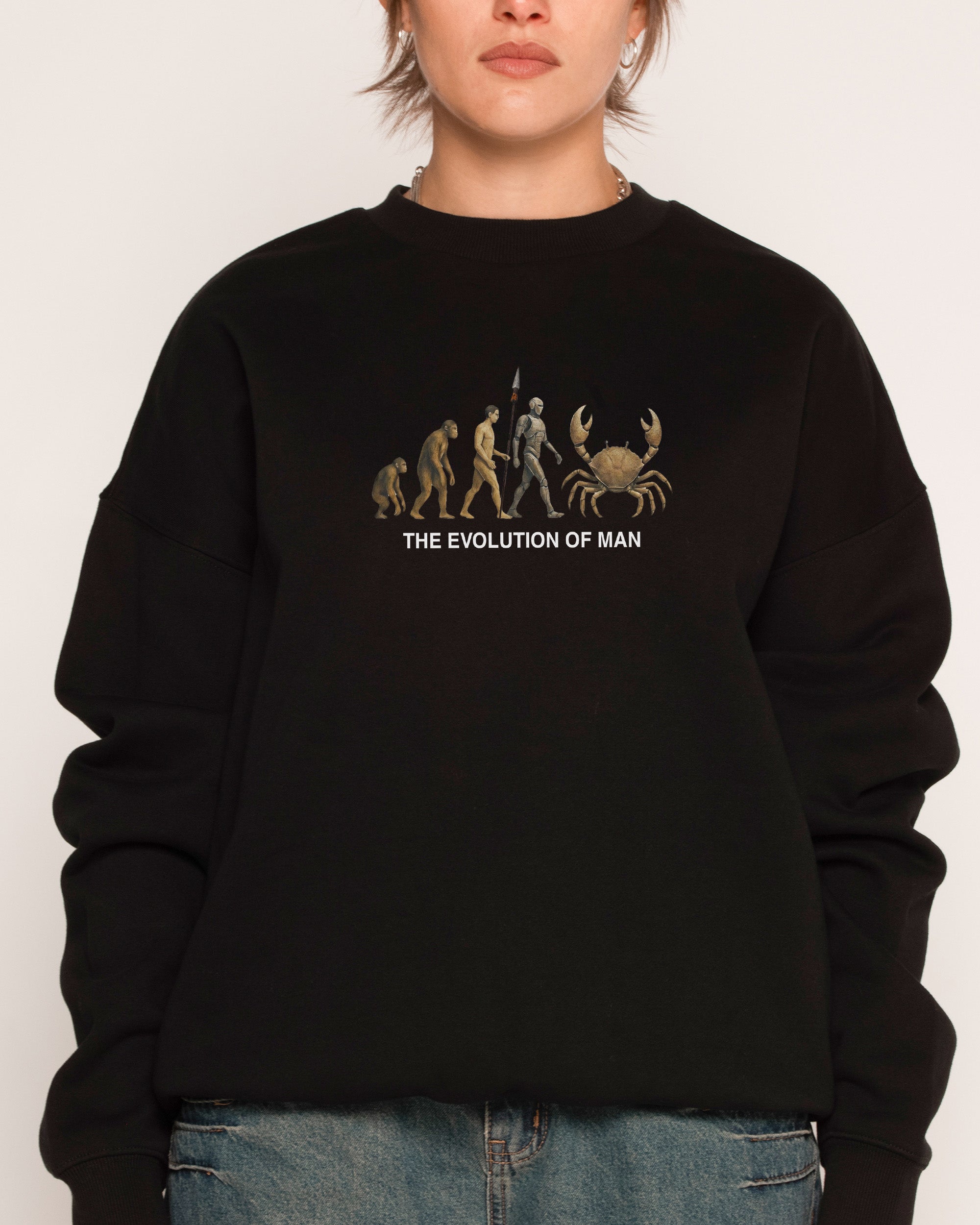 Evolution of Man Unisex Graphic Sweatshirt - Premium 340gsm Cotton-Poly Blend