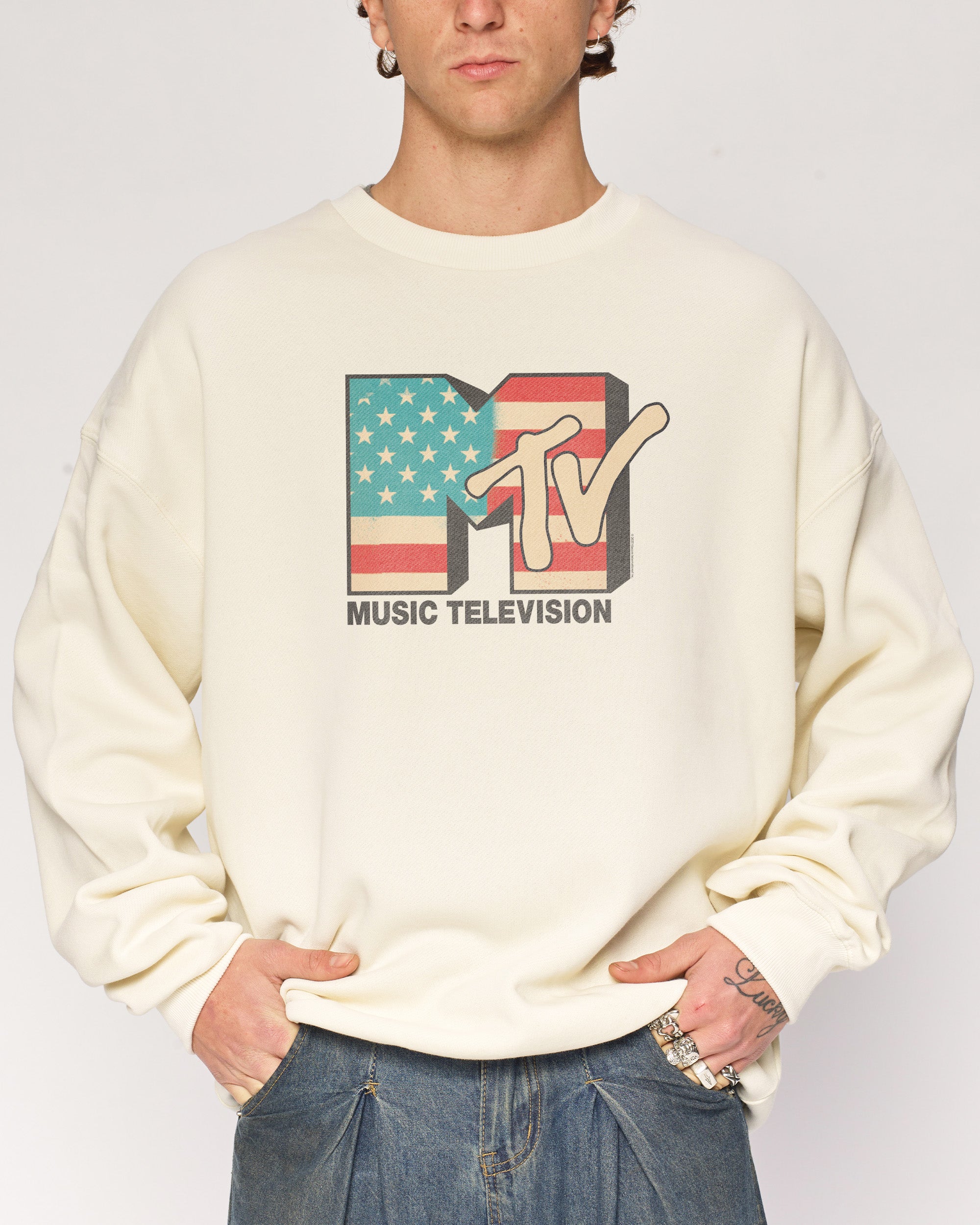 USA MTV Logo Unisex Sweatshirt - Premium 340gsm Cotton Poly Blend