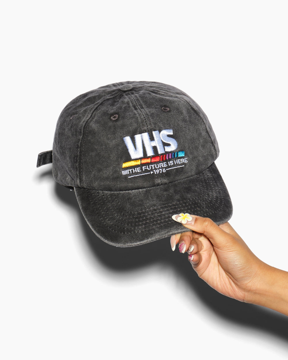 VHS The Future is Now Acid Wash Cotton Unisex Adjustable Hat